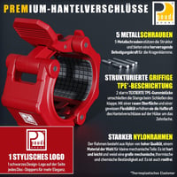 POUDI SPORT Krómozott Acél Bicepsz Rúd 120 cm - 10 kg Súlyú Edzőrúd 182 kg Terhelhetőséggel, 50 mm Átmérővel, Piros Súlyzárral 6