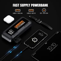 Povasee 5000A Autó Indítóakkumulátor LCD Kijelzővel és USB Portokkal 4