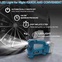 Powarobor 18V Akkumulátoros Kompresszor Makita Akkuhoz, Autó Kerékpár Motorkerékpár Pumpa LED 5