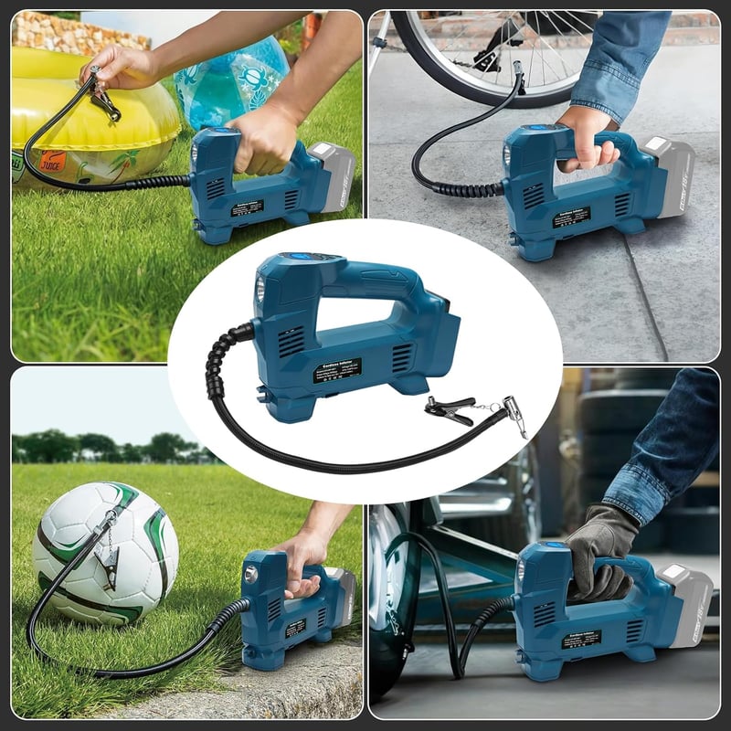 Powarobor 18V Akkumulátoros Kompresszor Makita Akkuhoz, Autó Kerékpár Motorkerékpár Pumpa LED