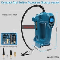Powarobor 18V Akkumulátoros Kompresszor Makita Akkuhoz, Autó Kerékpár Motorkerékpár Pumpa LED 3