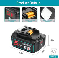 Powarobor BL1850B csereakkumulátor Makita 18V LXT-400 szerszámokhoz – 5,5 Ah, 2 db 8