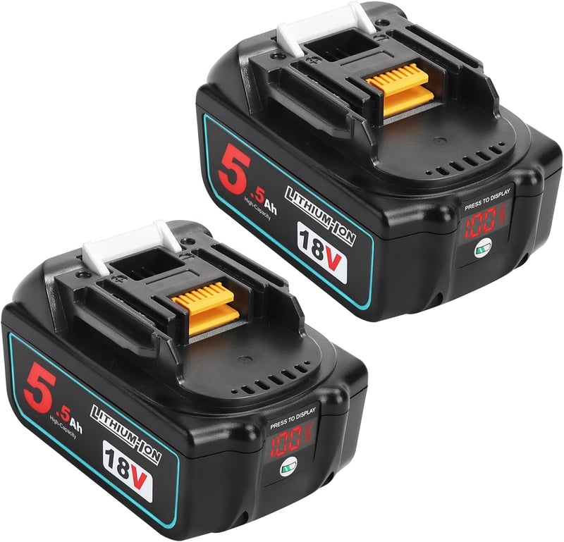 Powarobor BL1850B csereakkumulátor Makita 18V LXT-400 szerszámokhoz – 5,5 Ah, 2 db