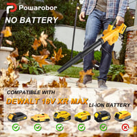 Powarobor Akkumulátoros Lombfúvó Dewalt 18V Akkuhoz, Kompakt Elektromos Fúvó Kert Udvar Takarításhoz, Hó Levél Eltávolítás 3