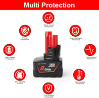 Powarobor M12 12V 8.0Ah Li-Ion Akkumulátor Milwaukee Szerszámokhoz 2db 8