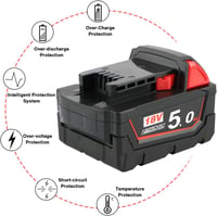 Powarobor M18B5 csereakkumulátor Milwaukee M18-hoz - 18V 5.0Ah 7