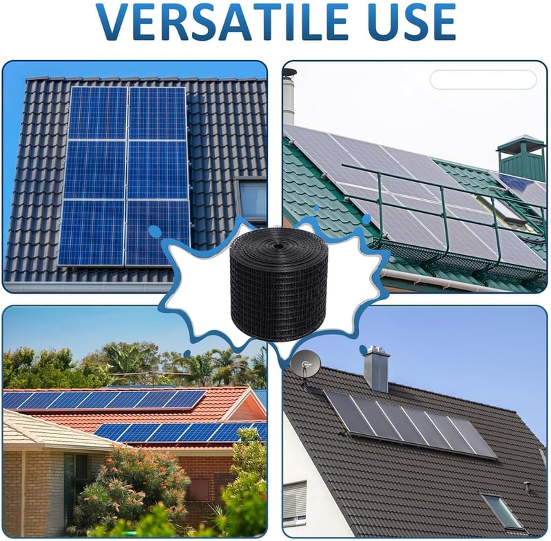Poweka Napelem Madárvédelem 20x30m PVC Háló Galambriasztó 70 Rozsdamentes Rögzítéssel