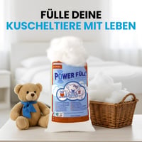 POWER FÜLL Töltővatta 1 kg Poliészter Töltet Párnákhoz, Plüssjátékokhoz és Ülőpárnákhoz, Játékbiztos, Öko-Tex Tanúsított, Mosható, Szárítógép-álló, Vákuumcsomagolt 2