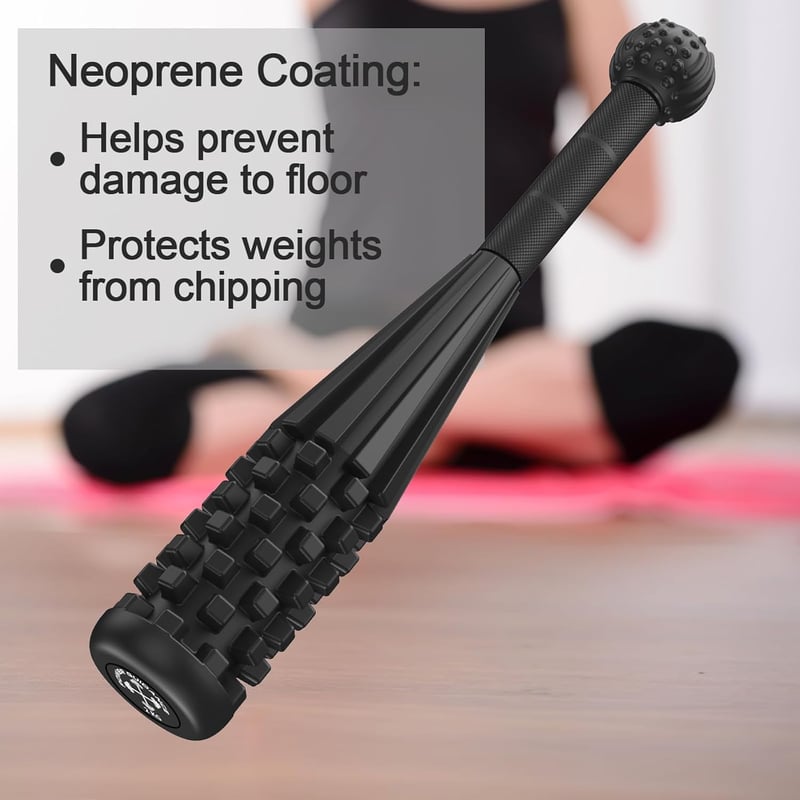 POWER GUIDANCE Acél Macebell Edzőbuzogány 10 kg - Otthoni és Edzőtermi Funkcionális Tréninghez, Masszázshoz és Rehabilitációhoz, Fekete