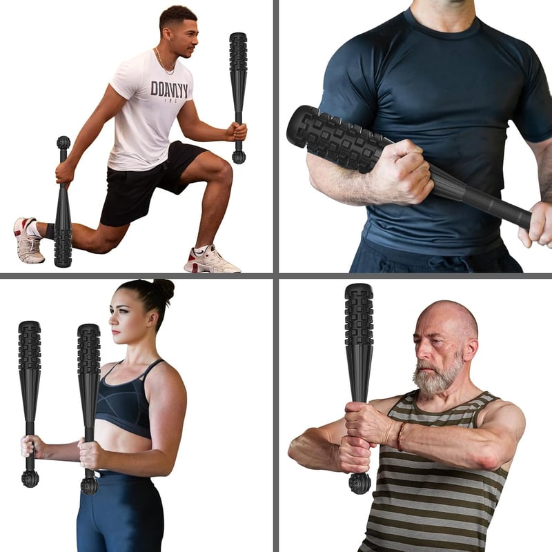 POWER GUIDANCE Acél Macebell Edzőbuzogány 10 kg - Otthoni és Edzőtermi Funkcionális Tréninghez, Masszázshoz és Rehabilitációhoz, Fekete