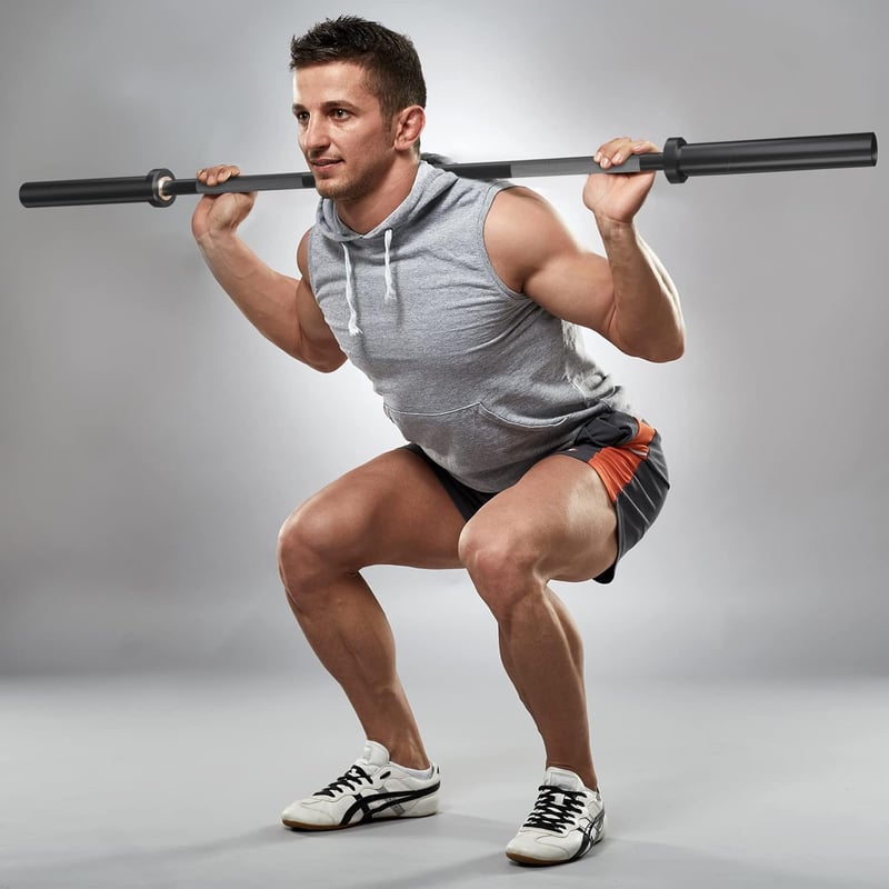 POWER GUIDANCE Olimpiai Súlyzórúd 150cm - Fekete Acél Edzőrúd 250kg Teherbírással Guggoláshoz, Felhúzáshoz, Súlyzós Edzéshez