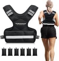 POWER GUIDANCE Súlyozott Edzőmellény 5-9 kg Állítható Futó és Erősítő Edzéshez Reflexcsíkos - Black - 5-9 kg 1