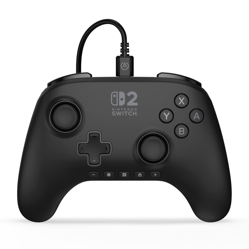 Controller cu fir PowerA Advantage pentru Nintendo Switch 2 - Negru, Efect Hall, butoane mapabile, buton C, control audio integrat, licențiat oficial
