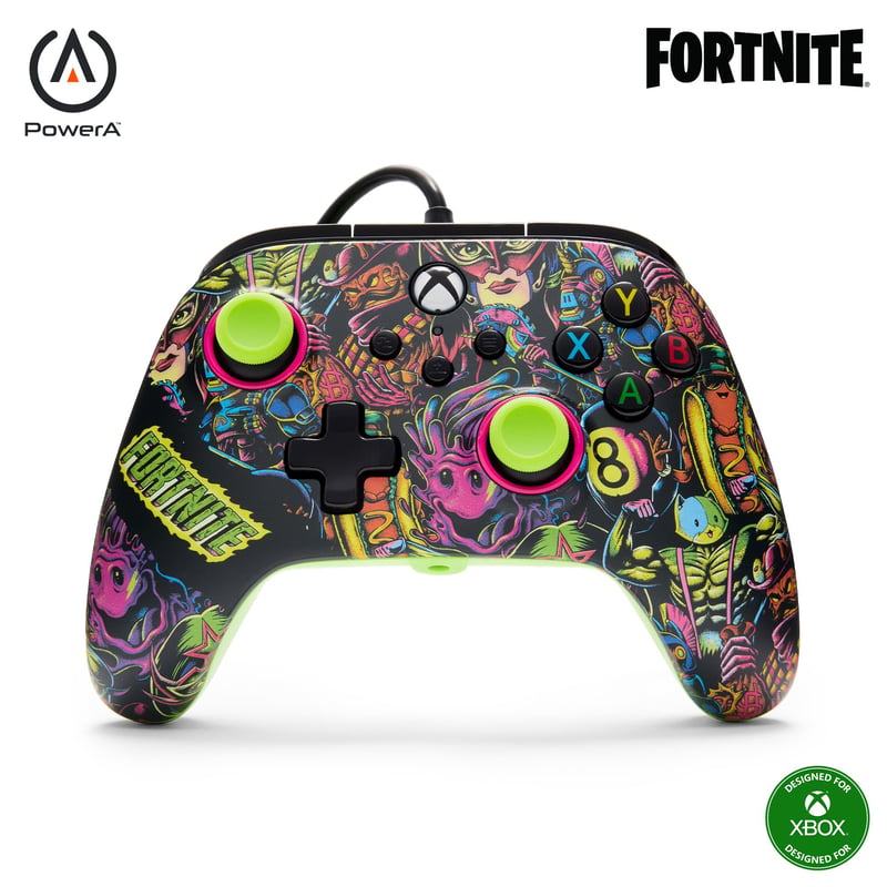 PowerA Advantage žičani kontroler za Xbox Series X|S - Fortnite Glow dizajn, gamepad kompatibilan s PC-jem i Xboxom