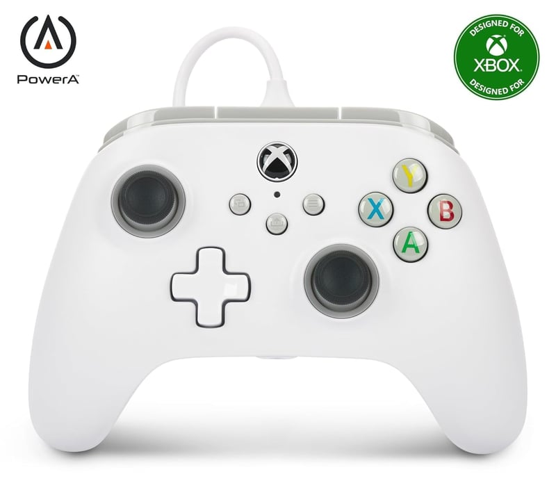 PowerA vezetékes kontroller Xbox Series X és S, Xbox One és Windows 10 és 11, fehér játékvezérlő, hivatalosan licencelt