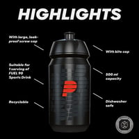 Športová fľaša Powerbar Black Line 500 ml – nepriepustná, vhodná do umývačky riadu, bez BPA – čierna/červená 4
