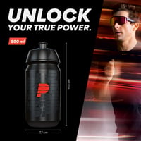 Športová fľaša Powerbar Black Line 500 ml – nepriepustná, vhodná do umývačky riadu, bez BPA – čierna/červená 3
