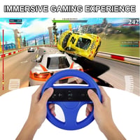 PowerLead Nintendo Wii kormány, 2 db versenykormány Mario Kart játékhoz, vezeték nélküli 360 fokos irányítás, piros/kék, ergonomikus kialakí 6