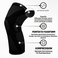 Kompresný návlek na koleno POWERLIX – veľkosť XXL, čierny – na meniskus, artritídu, ACL, beh, šport, vzpieranie, volejbal 2