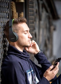 Bluetooth slúchadlá PowerLocus P1 s mikrofónom, skladacie stereo slúchadlá s funkciou Micro SD a FM rádia, pre telefón, PC a tablet 4