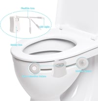 Powerole LED WC Világítás Mozgásérzékelővel - 8 Színű Fényváltós Toalett Lámpa, Elemes Fürdőszobai Éjszakai Fény Gyerekeknek 4