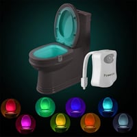 Powerole LED WC Világítás Mozgásérzékelővel - 8 Színű Fényváltós Toalett Lámpa, Elemes Fürdőszobai Éjszakai Fény Gyerekeknek 1