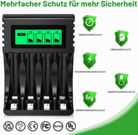 POWEROWL AA Ni-MH tölthető elem 2800 mAh + 4 csatornás USB töltő - 8 db 6