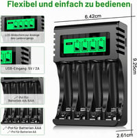 POWEROWL AA Ni-MH tölthető elem 2800 mAh + 4 csatornás USB töltő - 8 db 5