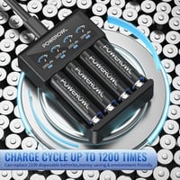 POWEROWL AA Újratölthető Elemek 8db - 2800 mAh Nagy Kapacitású Ni-MH Akkumulátor 1200 Töltési Ciklussal Távirányítókhoz, Játékokhoz, Lámpákh 5