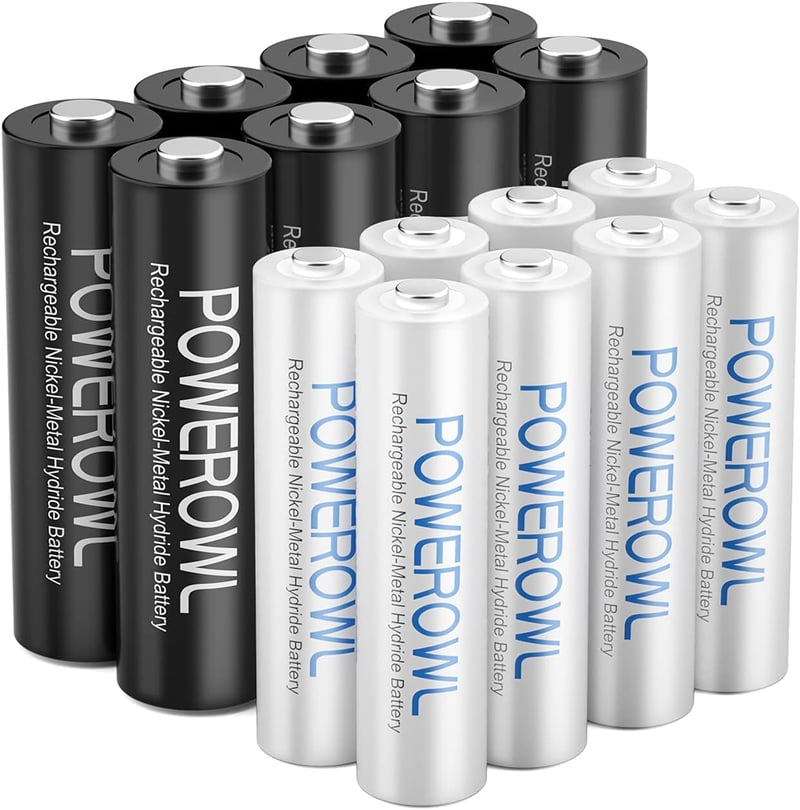 POWEROWL AAA Újratölthető Elemek 1000 mAh - 8 db Ni-MH Akkumulátor Távirányítókhoz, Játékokhoz, Lámpákhoz és Digitális Eszközökhöz