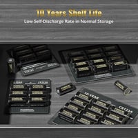 POWEROWL CR123A Lítium Elem 3V - 6 db-os Csomag, 1300 mAh Nagy Kapacitású Tartós Akkumulátor Kamerákhoz, Lámpákhoz, Riasztókhoz 5