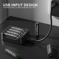 Nabíjateľné lítiové batérie POWEROWL AA, 8 ks + nabíjačka – Univerzálna nabíjačka na vonkajšie, kancelárske a domáce použitie 2