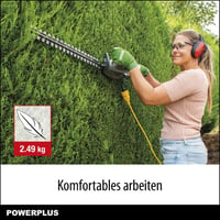 Elektrické nožnice na živý plot POWERPLUS POWEG40100, 550 W, s lištou 560 mm a rozstupom zubov 16 mm, záhradný strihač na kríky a živé ploty 5