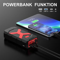 POWKEY 2000A Autó Indítóakkumulátor, 20000 mAh, Benzin Dízel Booster Power Bank LED USB Piros 3