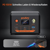 Prenosná nabíjacia stanica Powkey S99 30000 mAh 96 Wh LiFePO4 100 W USB-C LED – chybná, na náhradné diely: Na nič nereaguje (stav: pozri 2. obrázok) 7