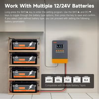 PowMr MPPT Napelem Töltésvezérlő 45A 12V/24V Autóhoz, Ólom-Sav és Lítium Akkumulátorokhoz, 80V Max PV Bemenet 3
