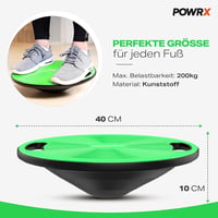 POWRX 40 cm-es egyensúlyozó tábla fogantyúval, zöld - terápiás balanszozó korong 2