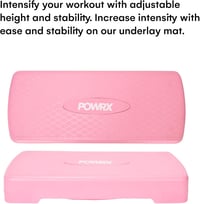 POWRX Aerobik stepper állítható magasságú fitness stepdeszka csúszásgátló gumilappal otthoni edzéshez rózsaszín 6