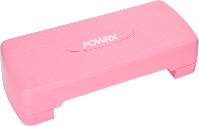 POWRX Aerobik stepper állítható magasságú fitness stepdeszka csúszásgátló gumilappal otthoni edzéshez rózsaszín