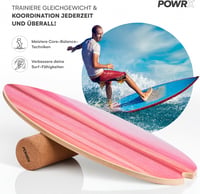POWRX fa surf egyensúlyozó deszka görgőkkel, balance skateboard kerékkel a surfboard készségfejlesztéshez beltéri kültéri 5