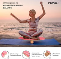 POWRX fa surf egyensúlyozó deszka görgőkkel, balance skateboard kerékkel a surfboard készségfejlesztéshez beltéri kültéri 2