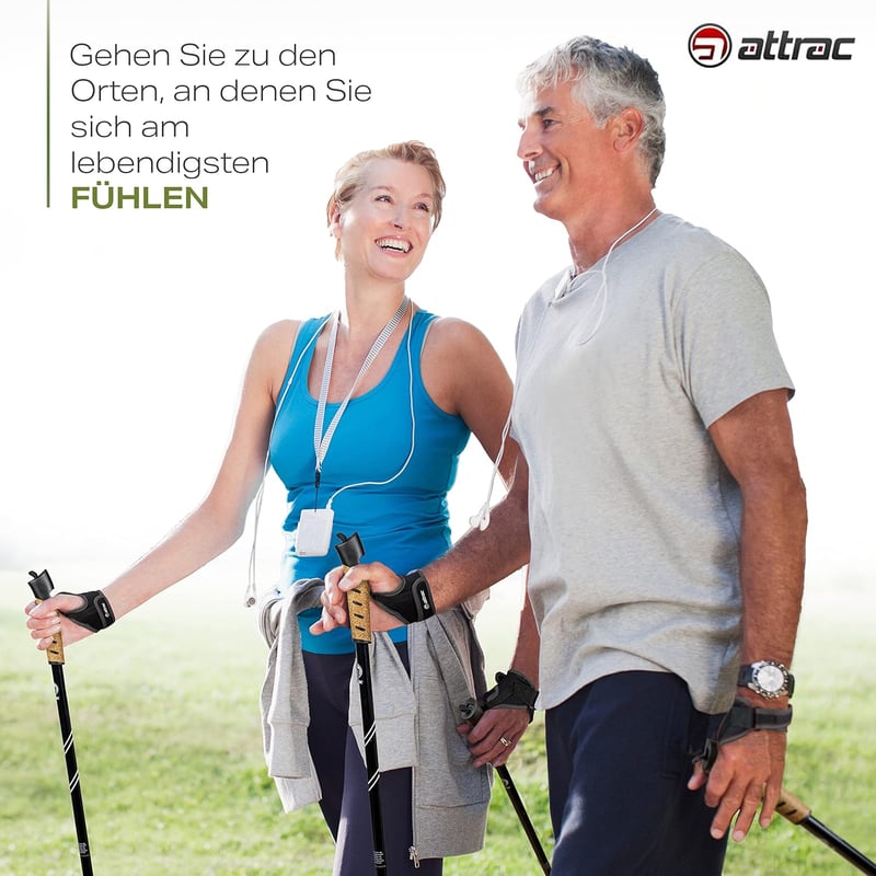POWRX Nordic walking bot 69-136 cm aluminium teleszkópos lengéscsillapítás könnyű