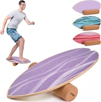 POWRX Surf Balance Board fa egyensúlyozó deszkasíkkal, koordinációs edzéshez 1