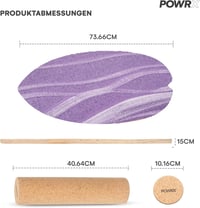 POWRX Surf Balance Board fa egyensúlyozó deszkasíkkal, koordinációs edzéshez 3