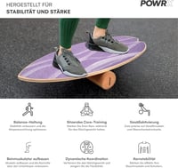 POWRX Surf Balance Board fa egyensúlyozó deszkasíkkal, koordinációs edzéshez 6