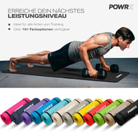 POWRX Tornaszőnyeg Yoga Pilates Fitness Mat 90x60cm Hordszíjjal Fekete 6
