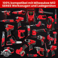 Acumulator de schimb Li-ion POWTREE 12V 8,0Ah pentru dispozitive Milwaukee M12 XC – 48-11-2401 48-11-2402 48-11-2411 48-11-2420 48-11-2440 6
