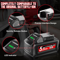 Powtree 2x 18V 5.5Ah Milwaukee M18 Akkumulátor Csere Kompatibilis 4