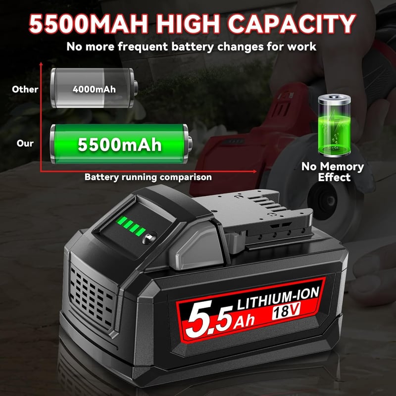 Powtree 2x 18V 5.5Ah Milwaukee M18 Akkumulátor Csere Kompatibilis