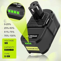 Powtree 2x 18V 5500mAh Ryobi ONE+ Akkumulátor LED kijelzővel 2